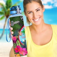 Guam Hydro Tracking Bottle - Turtle Plumeria Banana Leaf - Polynesian Pride