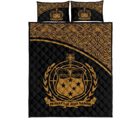 Samoa Quilt Bed Set - Samoa Coat Of Arms Yellow Curve Version Yellow - Polynesian Pride