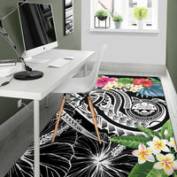 FSM Polynesian Area Rug - Summer Plumeria (Black) - Polynesian Pride