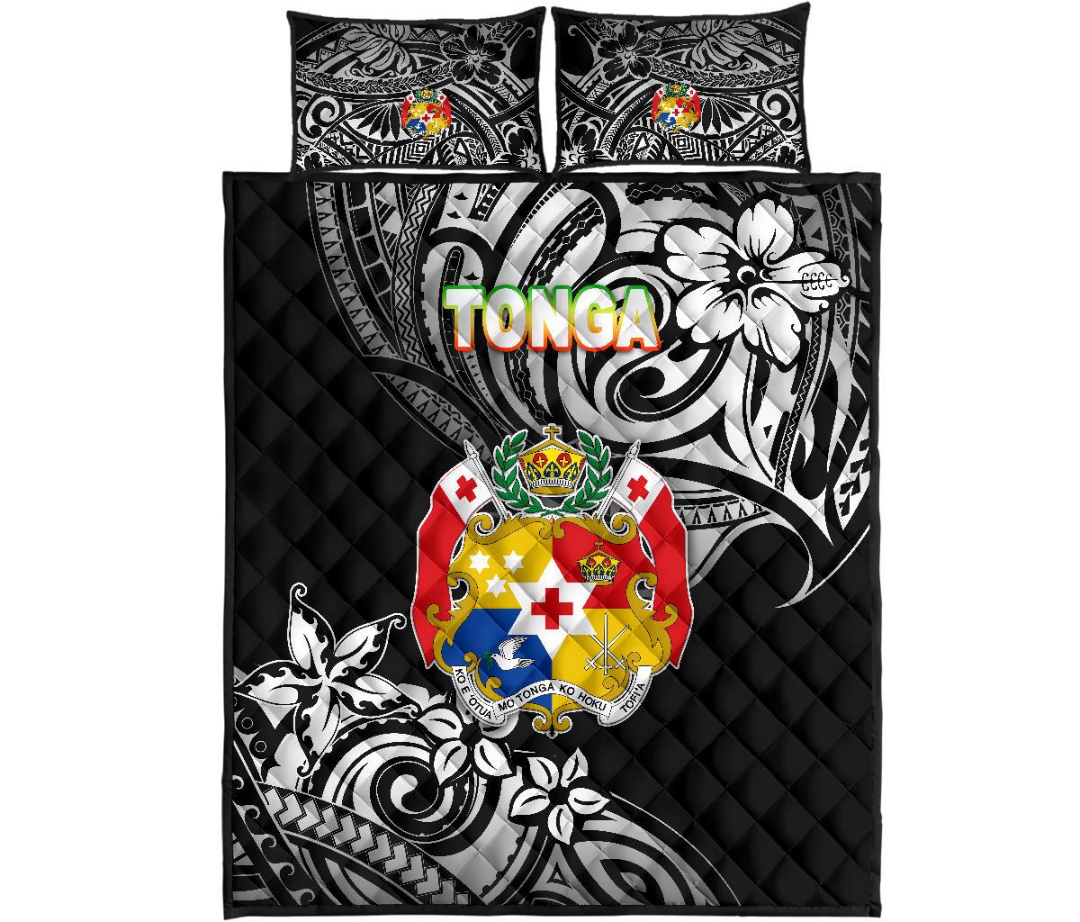 Mate Ma'a Tonga Rugby Quilt Bed Set Polynesian Unique Vibes - Black - Polynesian Pride