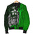Pohnpei Micronesia Men's Bomber Jackets Green - Turtle With Hook - Polynesian Pride