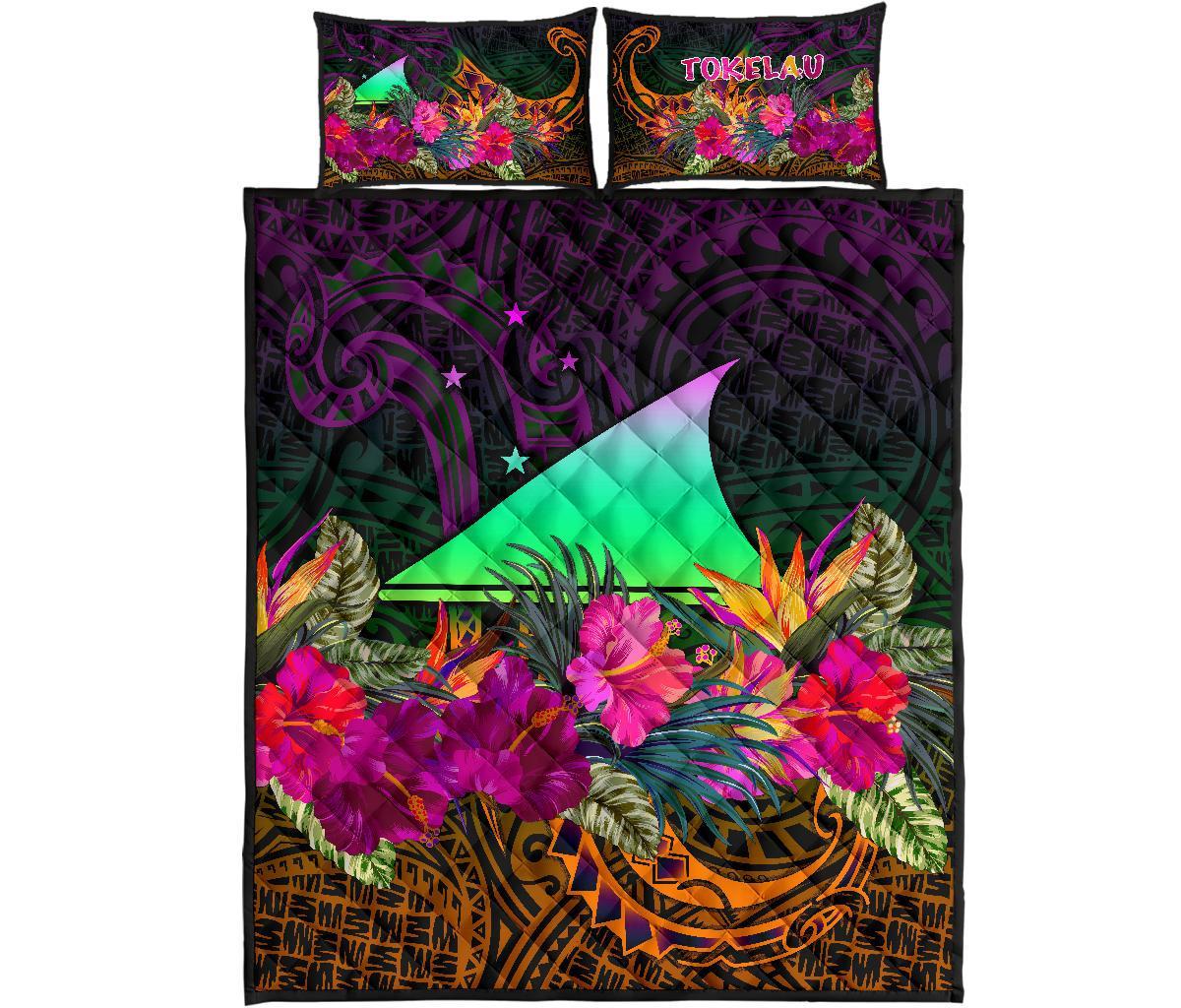 Tokelau Quilt Bed Set - Summer Hibiscus - Polynesian Pride