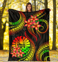 Tahiti Polynesian Premium Blanket - Reggae Plumeria - Polynesian Pride