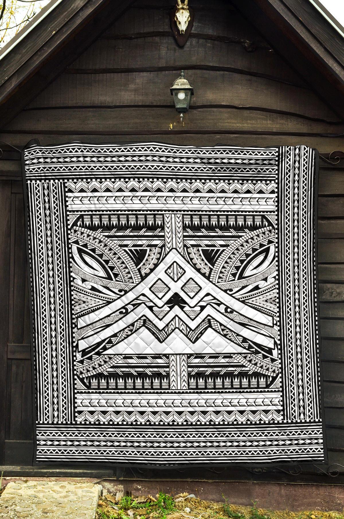 Hawaii Polynesian Mauna Kea Premium Quilt White - Polynesian Pride