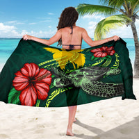 Papua New Guinea Polynesian Sarong - Green Turtle Hibiscus - Polynesian Pride