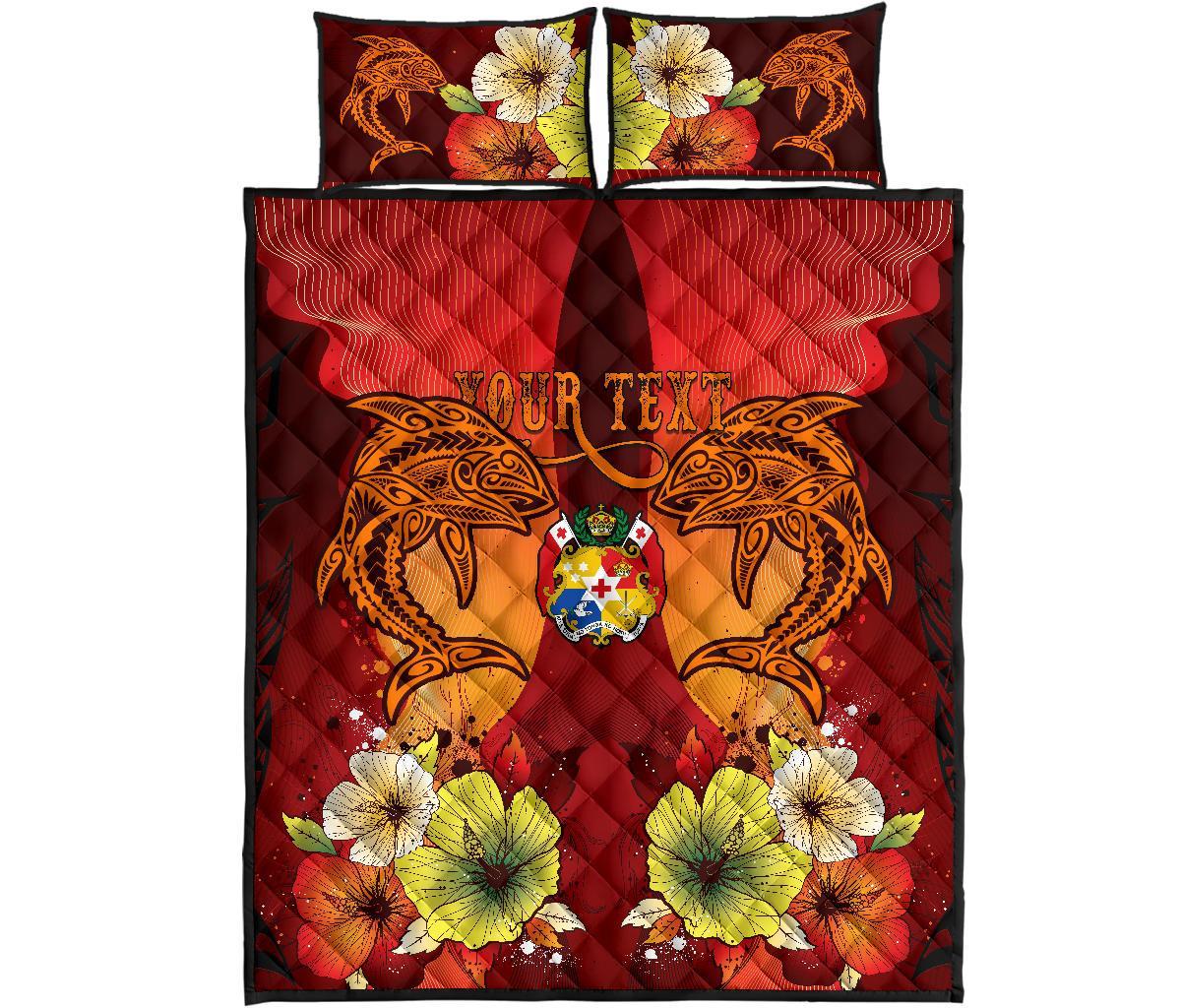 Tonga Custom Personalised Quilt Bed Sets - Tribal Tuna Fish - Polynesian Pride
