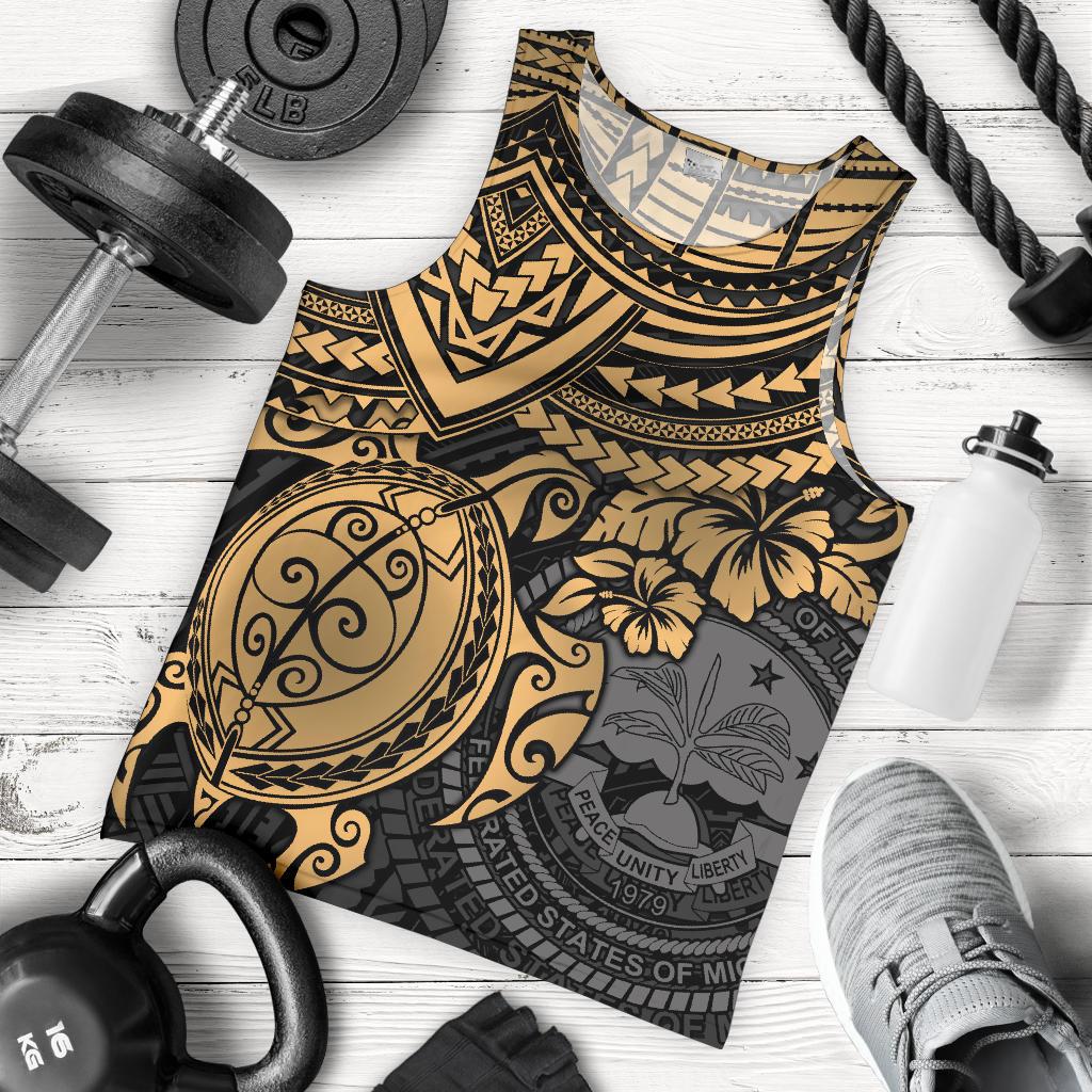 Federated States Of Micronesia Men's Tank - Golden Turtle BLACK - Polynesian Pride