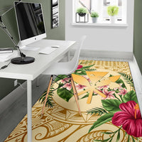 hawaii Rug - Kanaka Maoli Rug Strong Pattern Hibiscus Plumeria AH - Polynesian Pride