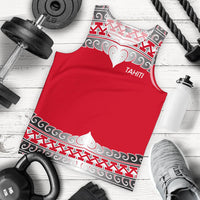Tahiti Polynesian Men Tank Top - Wave Style Red - Polynesian Pride
