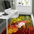 Pohnpei Custom Personalised Area Rug - Humpback Whale with Tropical Flowers (Yellow) - Polynesian Pride