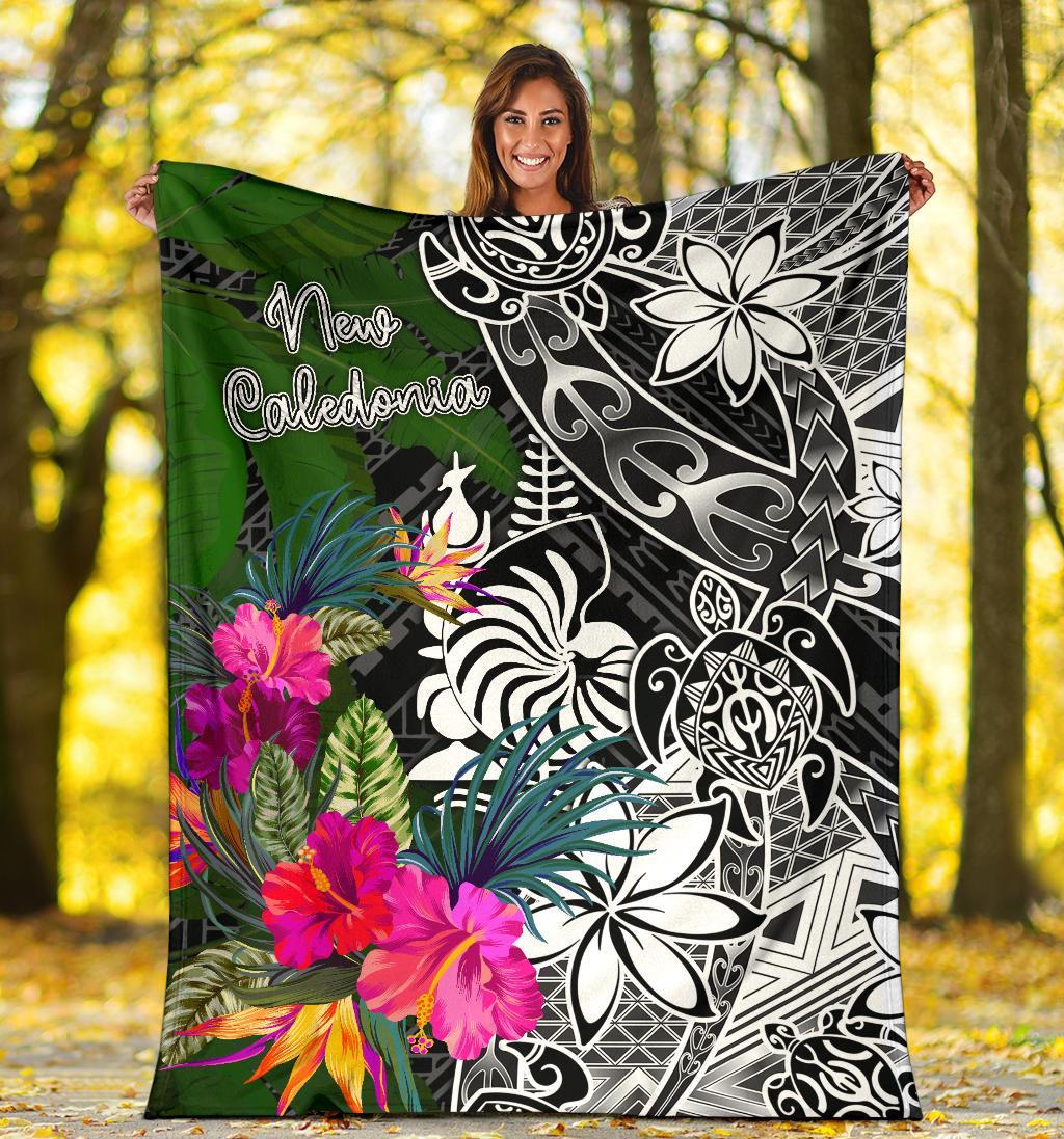 New Caledonia Premium Blanket - Turtle Plumeria Banana Leaf Crest - Polynesian Pride