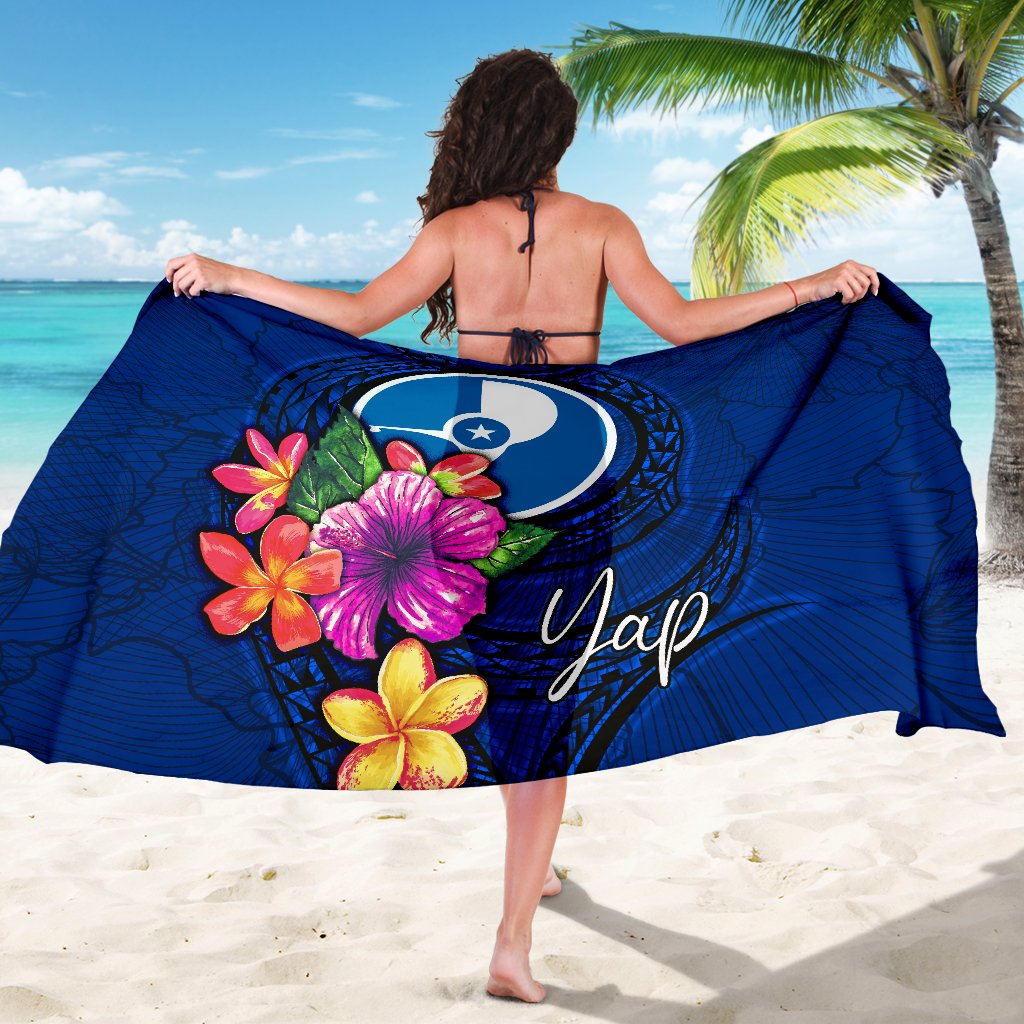 Yap Micronesia Sarong - Floral With Seal Blue - Polynesian Pride