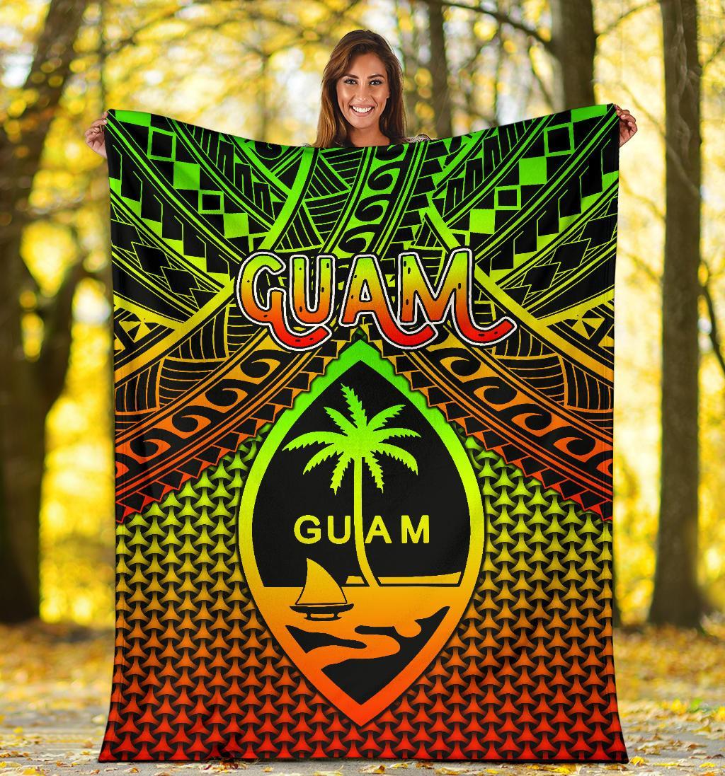 Polynesian Guam Premium Blanket - Reggae Vintage Polynesian Patterns - Polynesian Pride