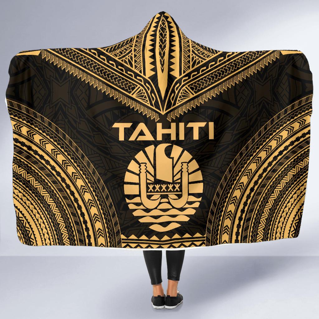 Tahiti Polynesian Chief Hooded Blanket - Gold Version - Polynesian Pride