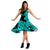 Polynesian Midi Dress - Black Turtle Cyan - Polynesian Pride