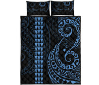 Personalized - Hawaii Quilt Bed Set - Hawaii Polynesian Quilt Bed Set - Pastel Blue Blue - Polynesian Pride