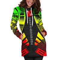 Wallis And Futuna Hoodie Dress - Polynesian Tattoo Reggae - Polynesian Pride