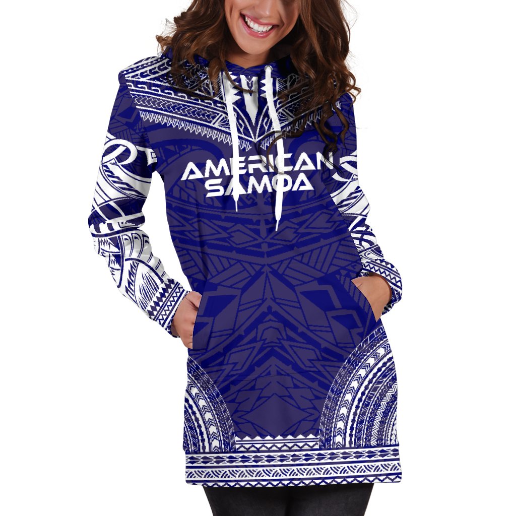 American Samoa Women's Hoodie Dress - Polynesian Flag Chief - Polynesian Pride
