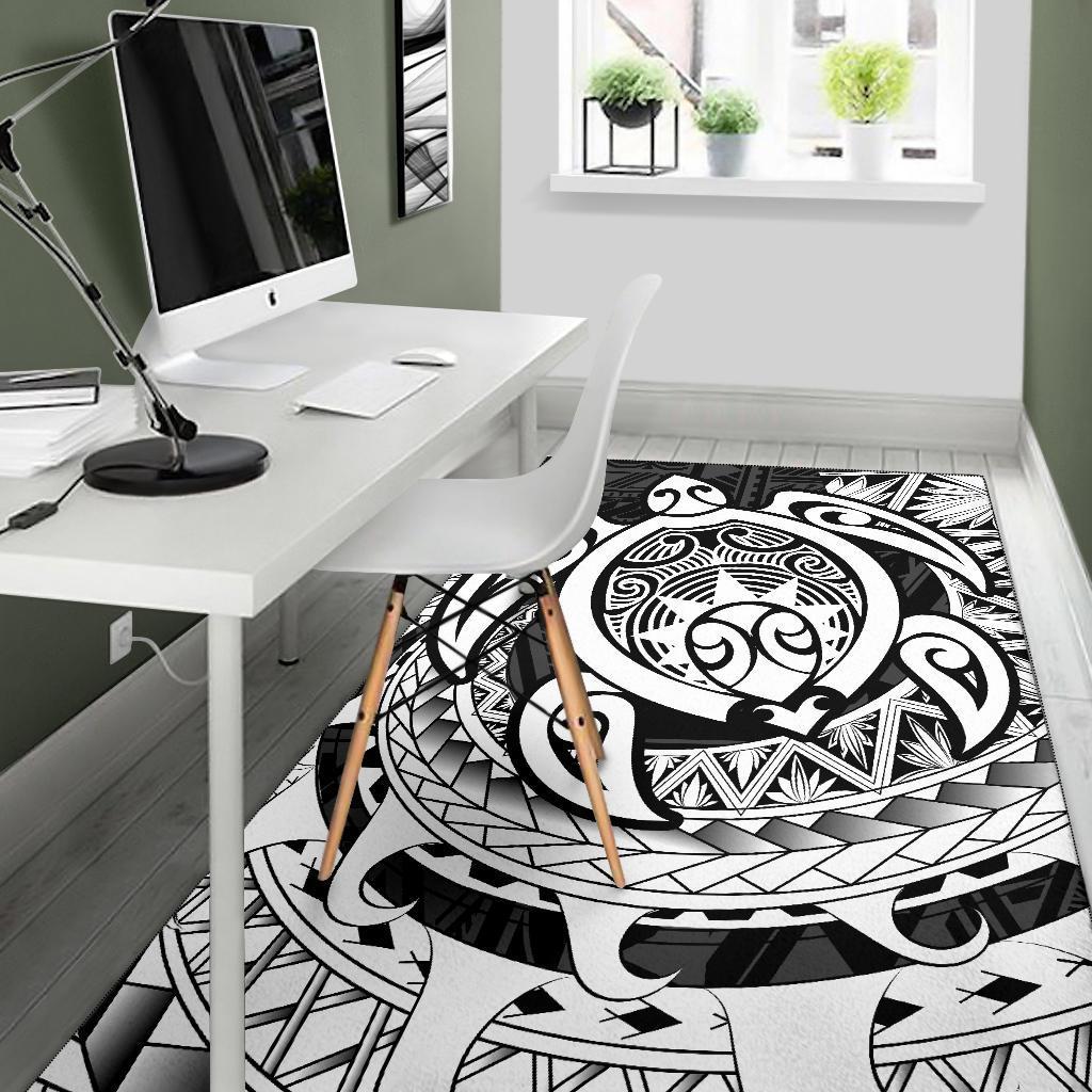 Hawaii Polynesian Turtle Rug - White - Polynesian Pride