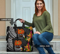 Papua New Guinea Travel Bag - Custom Personalised Seal Spiral Polynesian Patterns - Polynesian Pride