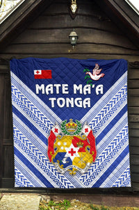 Mate Ma'a Tonga Rugby Premium Quilt Polynesian Creative Style - Blue - Polynesian Pride