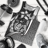 Pohnpei Micronesia Men's Tank Top White - Turtle With Hook - Polynesian Pride