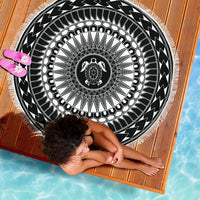 Polyenesian Beach Blanket - Polynesian Turtle Black - Polynesian Pride