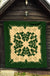 Hawaii Premium Quilt - Hawaiian Quilt Plumeria Medallion Green Premium Quilt - AH - Polynesian Pride