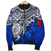 Tonga Polynesian Bomber Jacket (Men) - Blue Turtle - Polynesian Pride