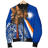 Mashall Islands Polynesian Men's Bomber Jacket - Palm Tree - Polynesian Pride