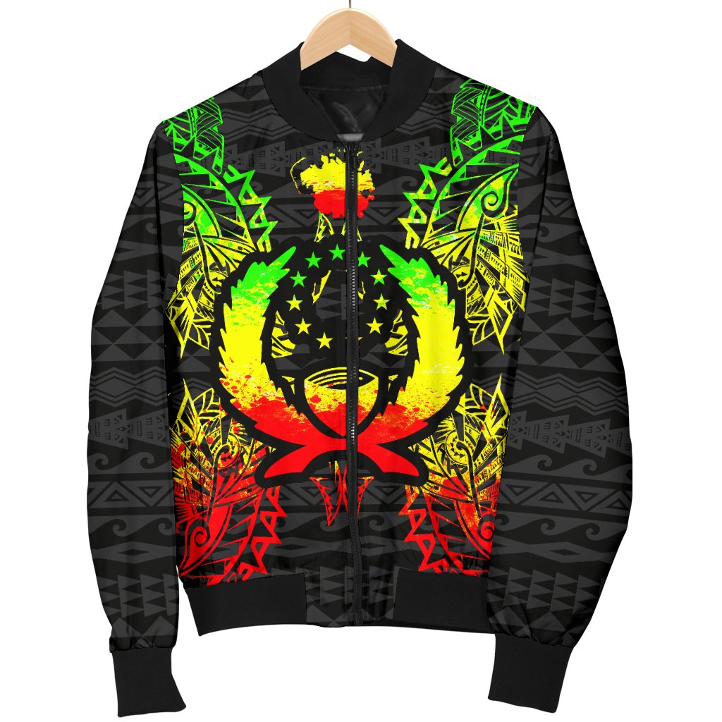 Pohnpei Polynesian Men's Bomber Jacket Map Reggae - Polynesian Pride