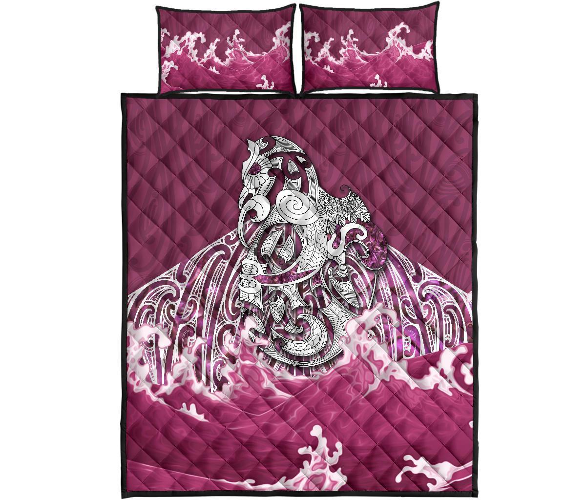 Maori Manaia The Pink Sea Quilt Bed Set - Polynesian Pride