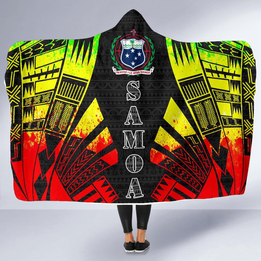 Samoa Hooded Blanket - Polynesian Tattoo Reggae - Polynesian Pride