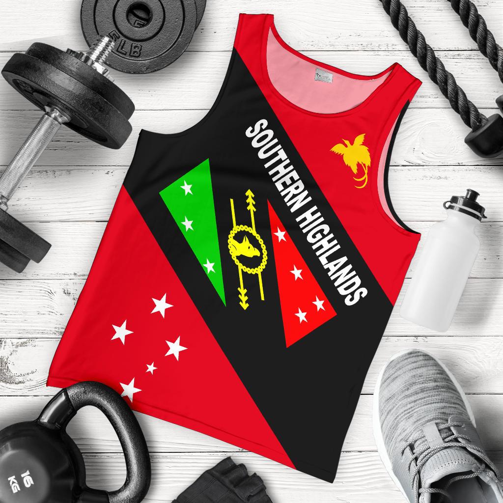 Papua New Guinea Men's Tank Top - Southern Highlands Province Red - Polynesian Pride