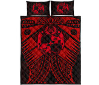 Tonga Polynesian Quilt Bed Set - Tonga Red Seal with Polynesian tattoo - Polynesian Pride