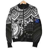 Cook Islands Polynesian Bomber Jacket (Men) - White Turtle - Polynesian Pride