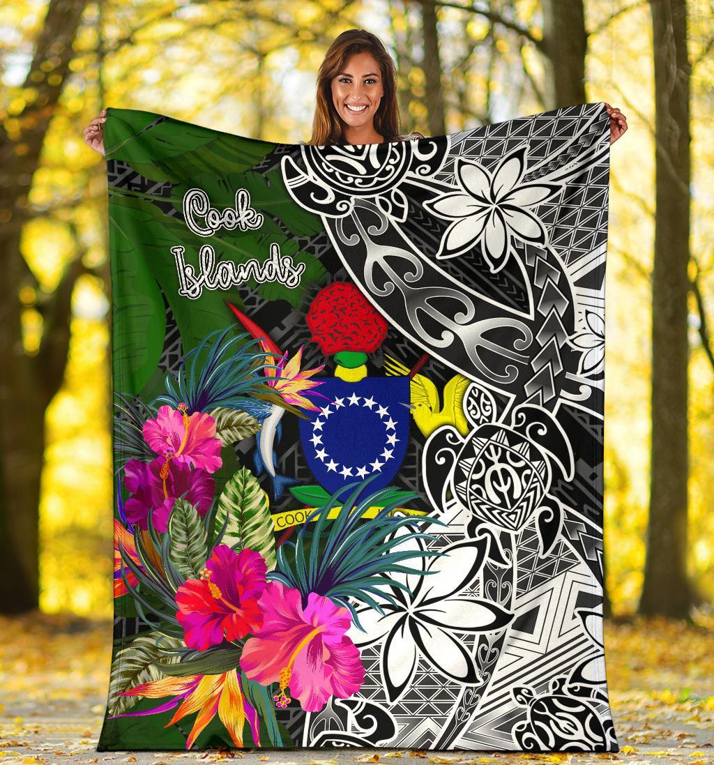Cook Islands Premium Blanket - Turtle Plumeria Banana Leaf - Polynesian Pride