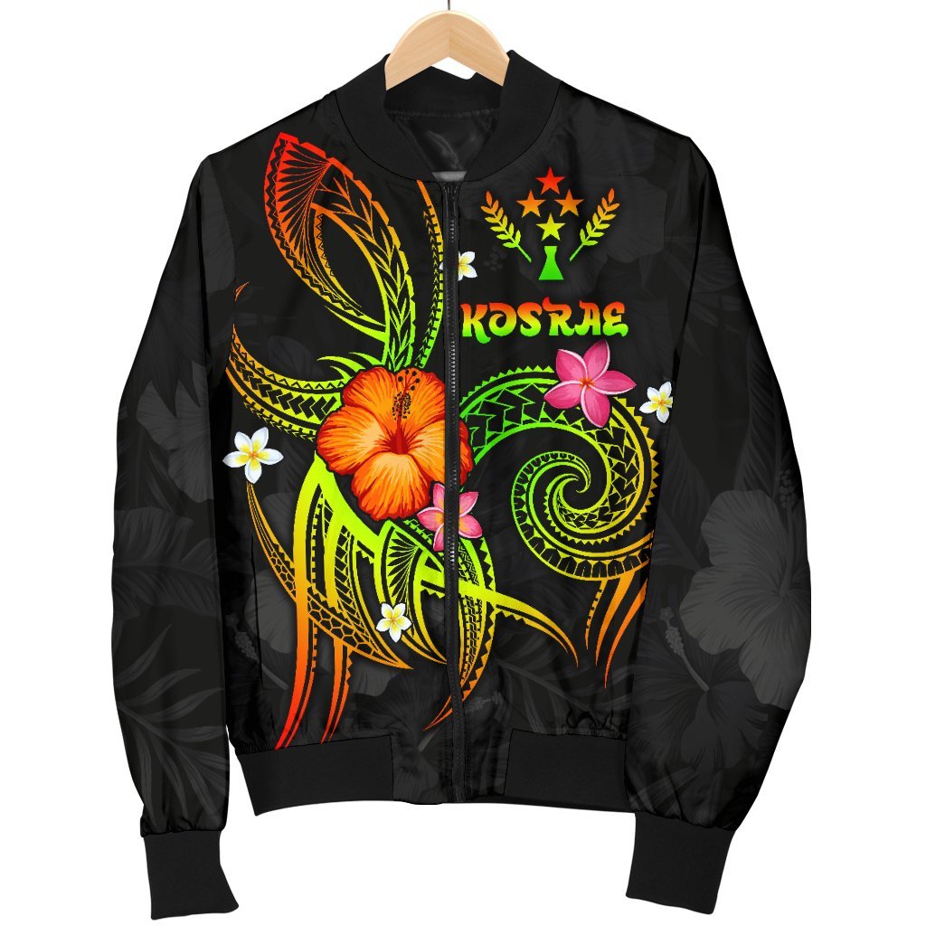 Kosrae Polynesian Men's Bomber Jacket - Legend of Kosrae (Reggae) - Polynesian Pride
