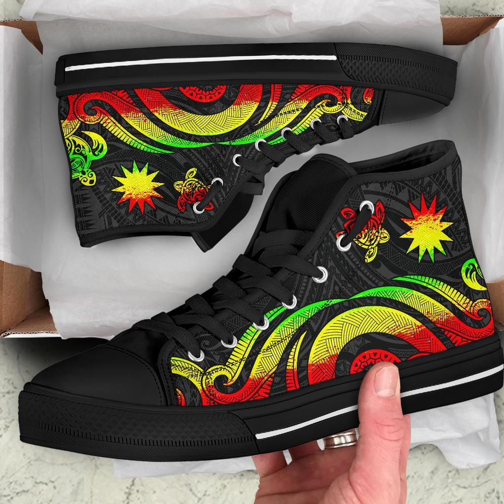 Nauru High Top Canvas Shoes - Reggae Tentacle Turtle - Polynesian Pride