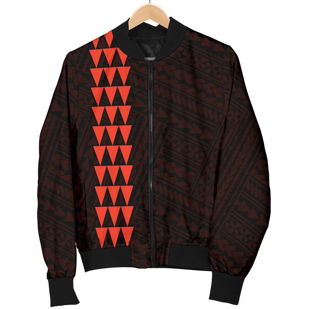 Hawaii Kakau Polynesian Coat Of Arms Personalized Men's Bomber Jacket - Orange - Polynesian Pride