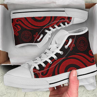 Palau High Top Canvas Shoes - Red Tentacle Turtle - Polynesian Pride