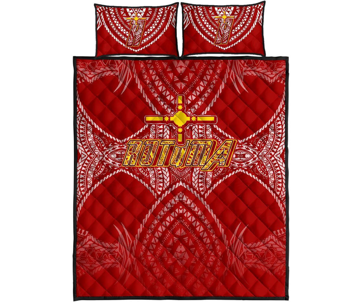 Rotuma Quilt Bed Set Red - Polynesian Pride