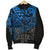 Tonga Polynesian Bomber Jacket (Men) - Blue Turtle Flowing - Polynesian Pride