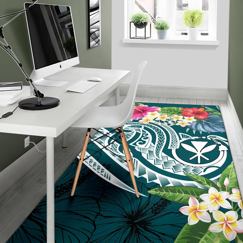 Polynesian Hawaii Kanaka Maoli Area Rug - Summer Plumeria - Polynesian Pride