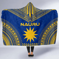 Nauru Flag Polynesian Chief Hooded Blanket - Polynesian Pride
