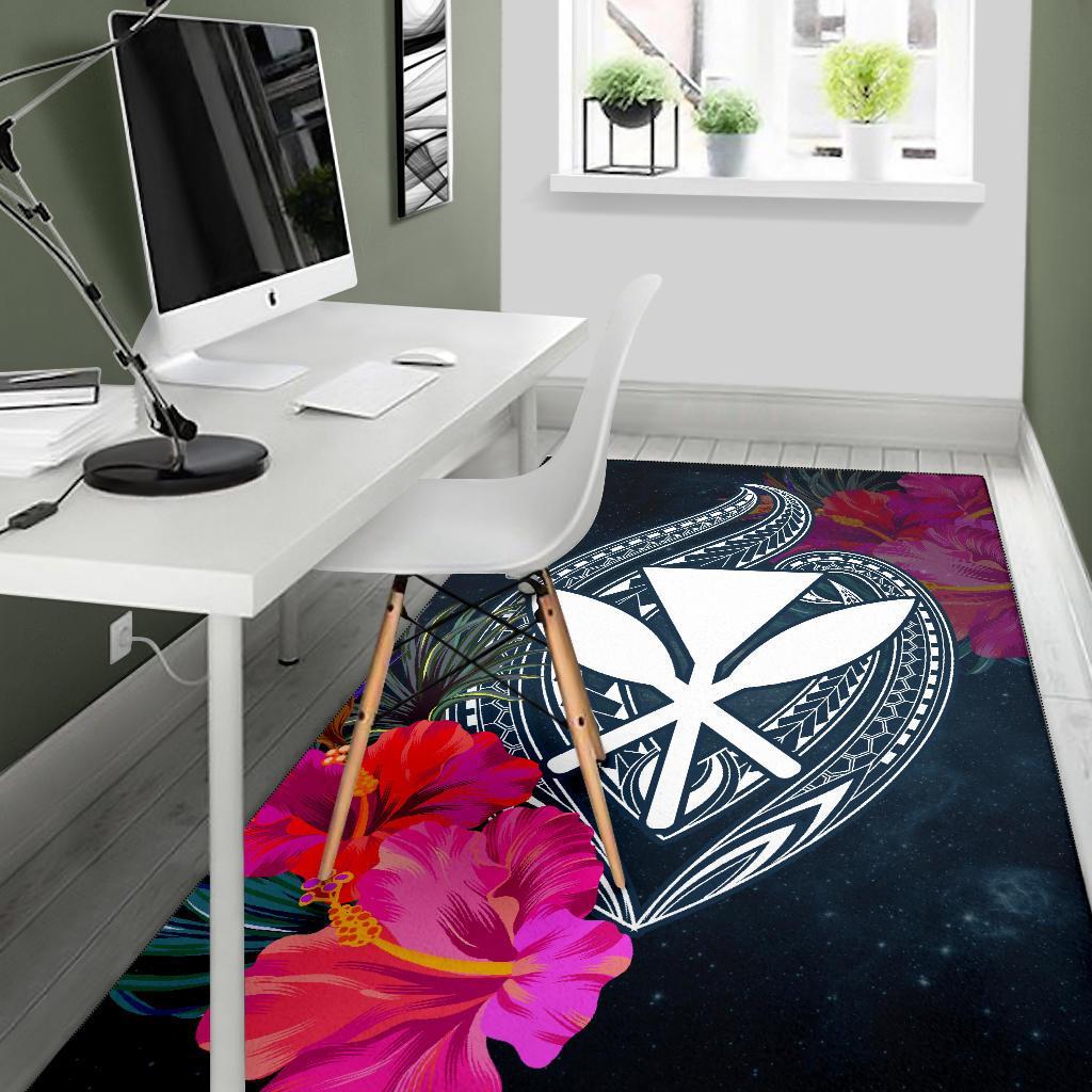 Hawaii Polynesian Honu Sea Hibiscus Rug - Polynesian Pride