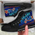 Cook Islands Custom Personalised High Top Shoes Blue - Vintage Tribal Mountain - Polynesian Pride