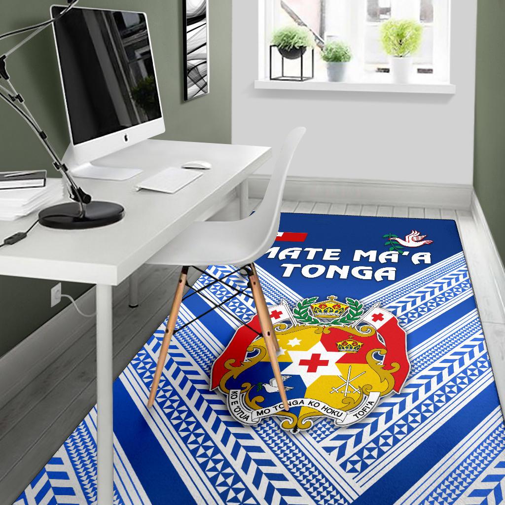 Mate Ma'a Tonga Rugby Area Rug Polynesian Creative Style - Blue - Polynesian Pride