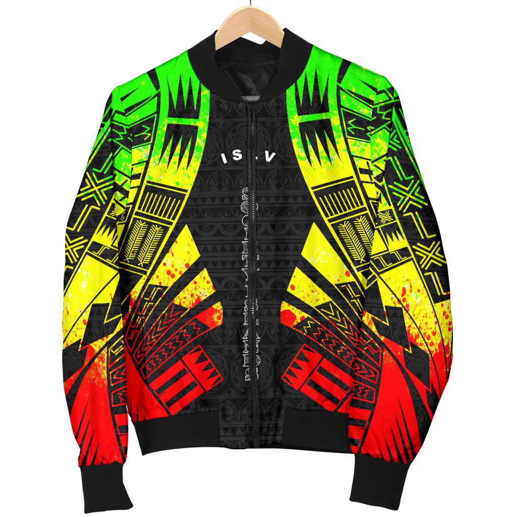Society Islands Men Bomber Jackets - Polynesian Tattoo Reggae - Polynesian Pride