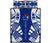 Cook Islands Quilt Bed Set - Cook Islands Coat Of Arms & Polynesian White Tattoo Style Blue - Polynesian Pride